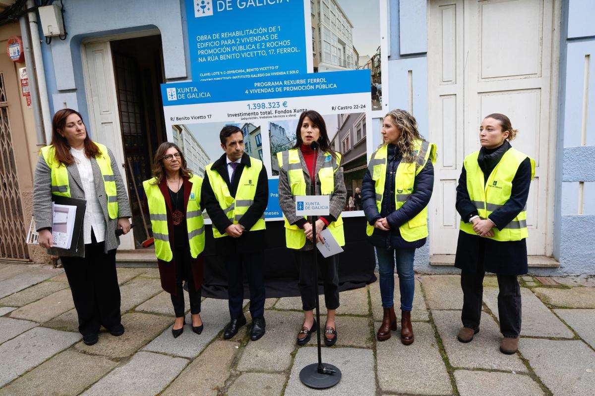 A rehabilitación destes dous edificios en Ferrol Vello creará catro vivendas do parque público destinado a alugueiro accesible.