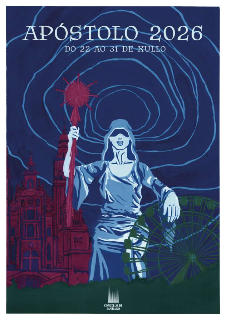 O cartel das Festas do Apóstolo 2026 obra da debuxante, ilustradora e historietista Iria Aldegunde
